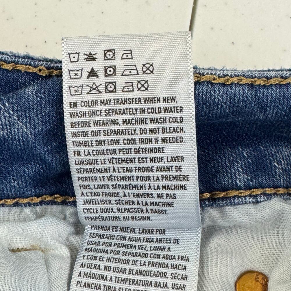 American Eagle Outfitters Skirt Womens 2 Distressed Blue Denim Mini Frayed Hem - Picture 6 of 9